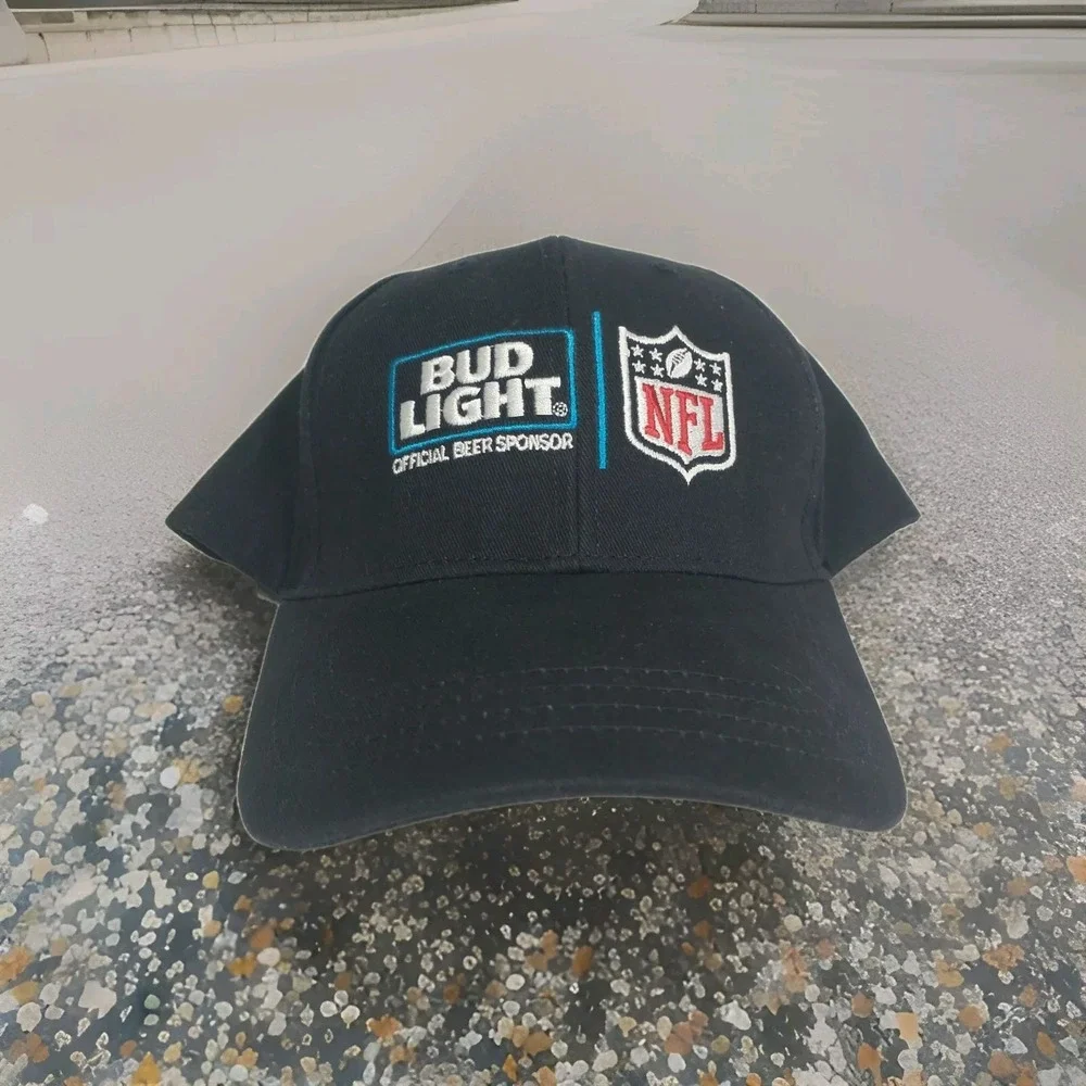 Bud Light NFL Official Beer Sponsor Black Snapback Hat Baseball Cap Mens OSFM